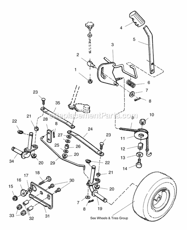 Steering  Lift Group (987200Sl) Diagram and Parts List for 1695220  Simplicity Lawn Tractor