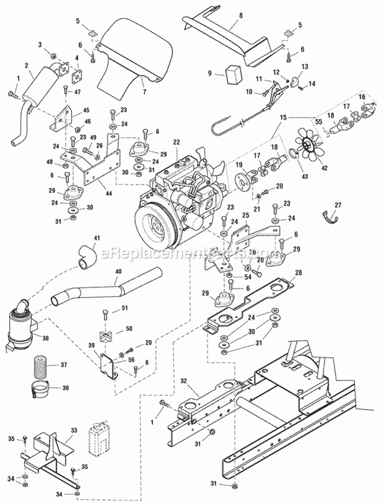 Engine Group - 27Hp Briggs  Stratton Diesel Diagram 1 (986320D1 986576) Diagram and Parts List for 1694642  Simplicity Lawn Tractor