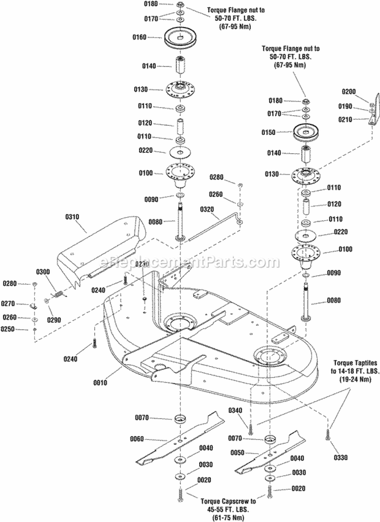 38 Mower Deck - Housing Arbors  Blades Group (2987895) Diagram and Parts List for 2690757  Simplicity Lawn Tractor