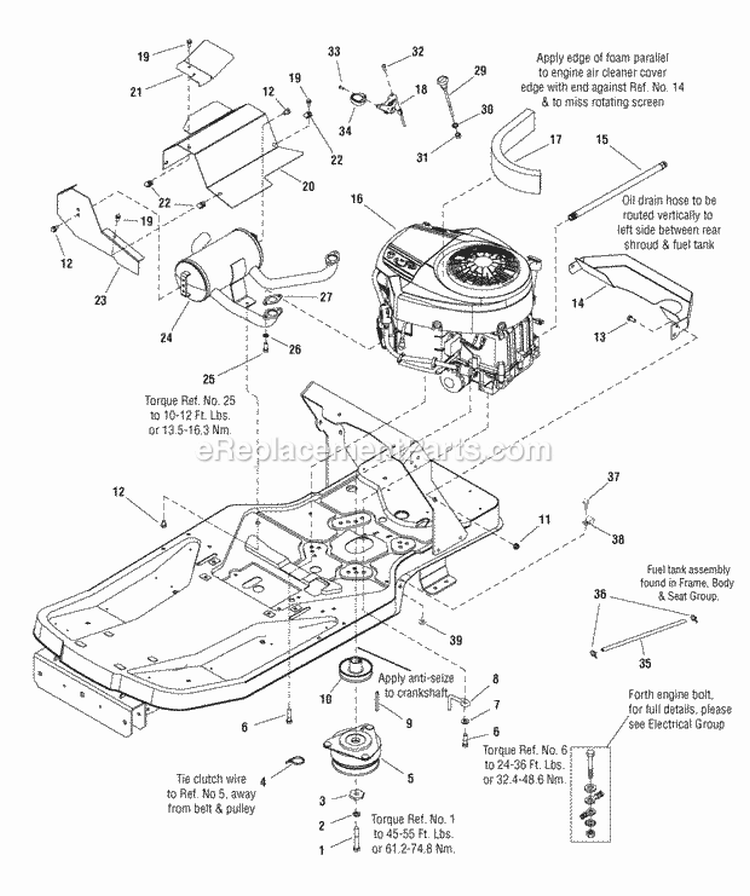 Engine Group - 24Hp Briggs  Stratton (987609) Diagram and Parts List for 2690771  Simplicity Lawn Tractor