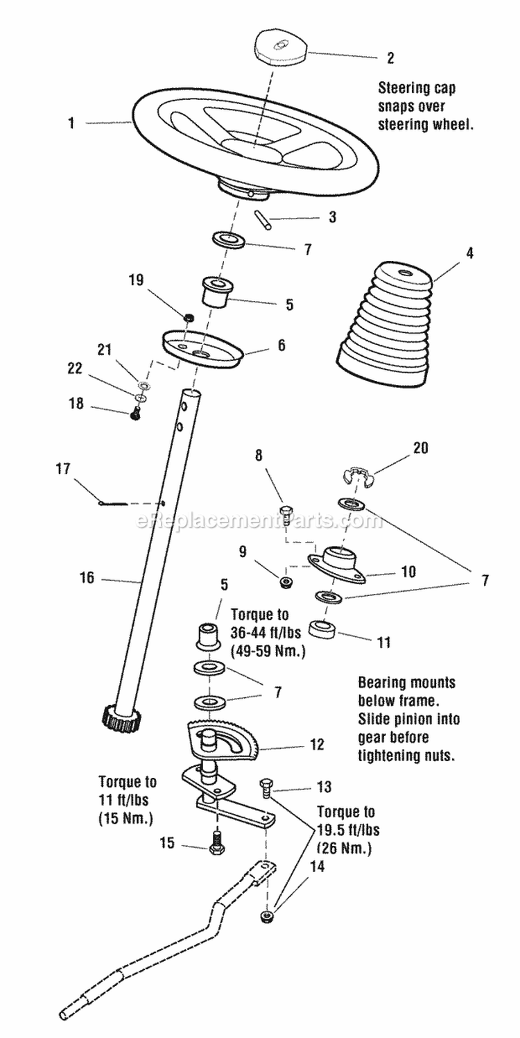 Steering Group (986091) Diagram and Parts List for 1694102  Simplicity Lawn Tractor