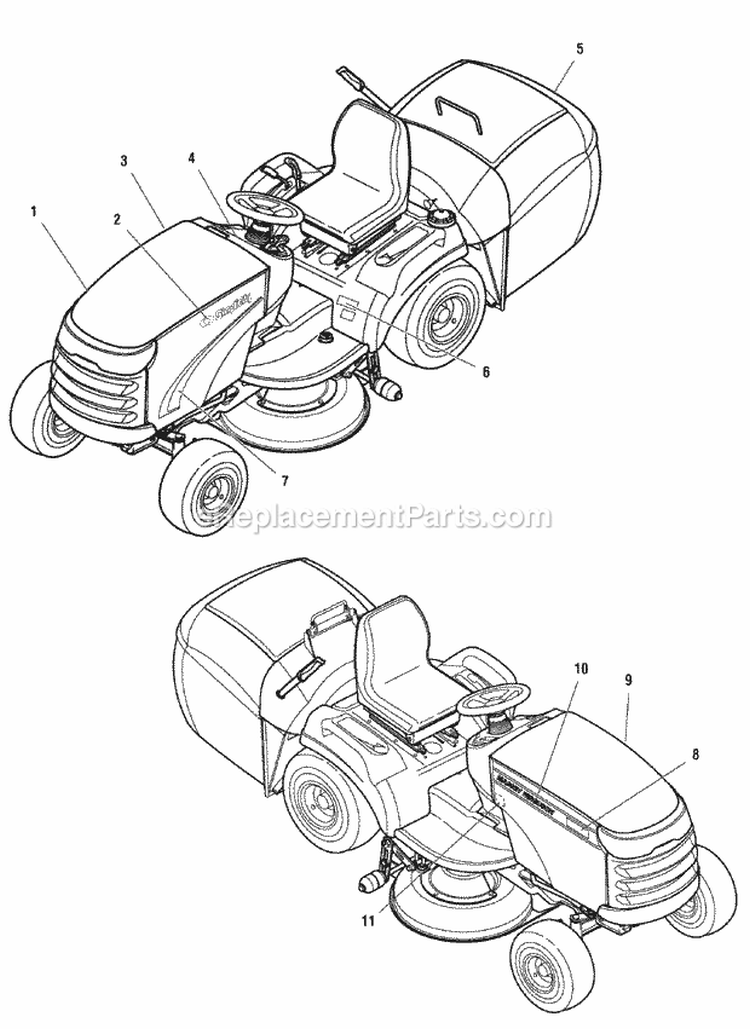 Decals Group - Brand  Model (B986625 986626 986629 986630 2987919 2987926) Diagram and Parts List for 1694671  Simplicity Lawn Tractor