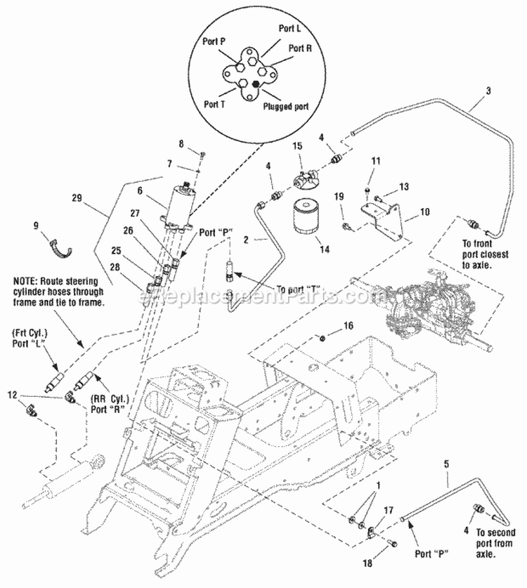 Steering Group - Power (2987918) Diagram and Parts List for 2690773  Simplicity Lawn Tractor