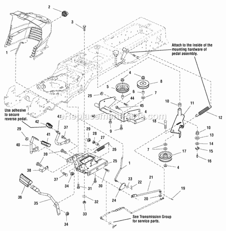 Controls Group (987595) Diagram and Parts List for 1695190  Simplicity Lawn Tractor