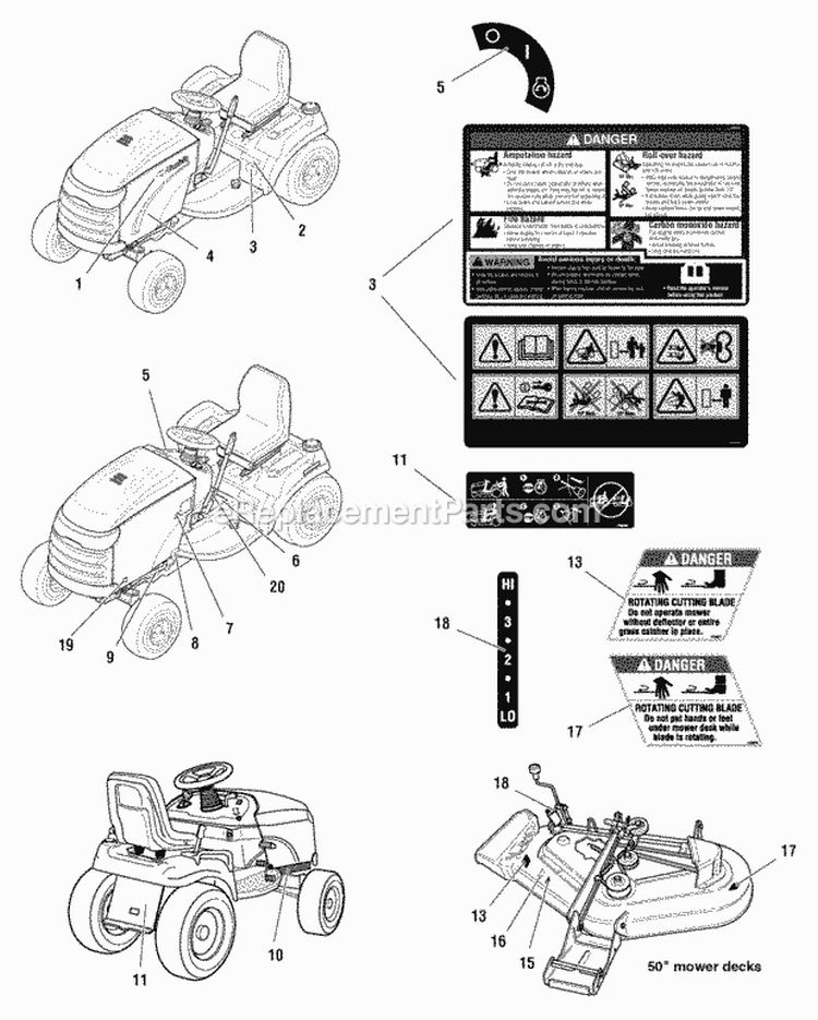 Decals Group (D987669 987903) Diagram and Parts List for 2690679  Simplicity Lawn Tractor