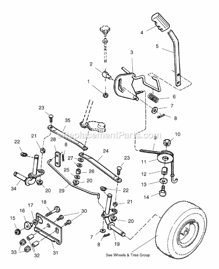 Steering  Lift Group (984685Sl) Diagram and Parts List for 1694288  Simplicity Lawn Tractor