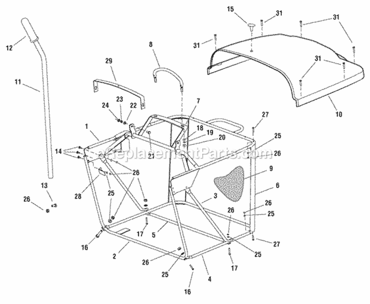 Collector Group (2988007) Diagram and Parts List for 2690782  Simplicity Lawn Tractor