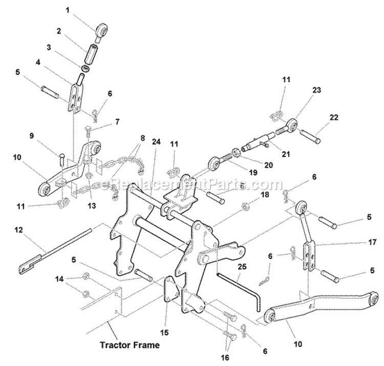 3-Point Hitch Group (986304 986339) Diagram and Parts List for 1694639  Simplicity Lawn Tractor