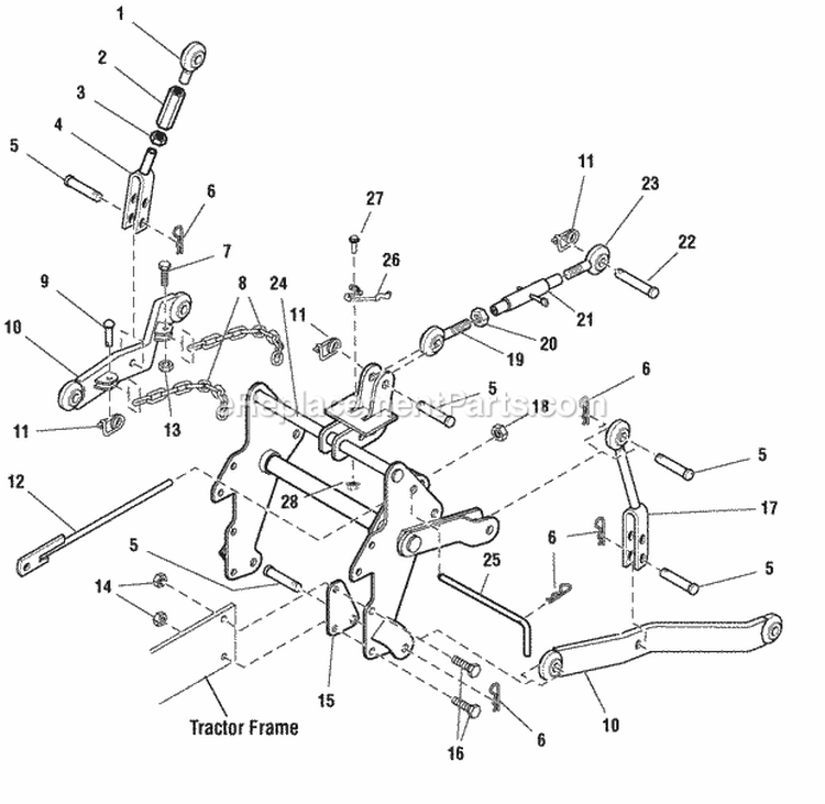 3-Point Hitch Group (986339) Diagram and Parts List for 2690958  Simplicity Lawn Tractor