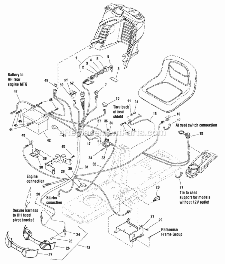 Electrical Group (987063) Diagram and Parts List for 2690965  Simplicity Lawn Tractor