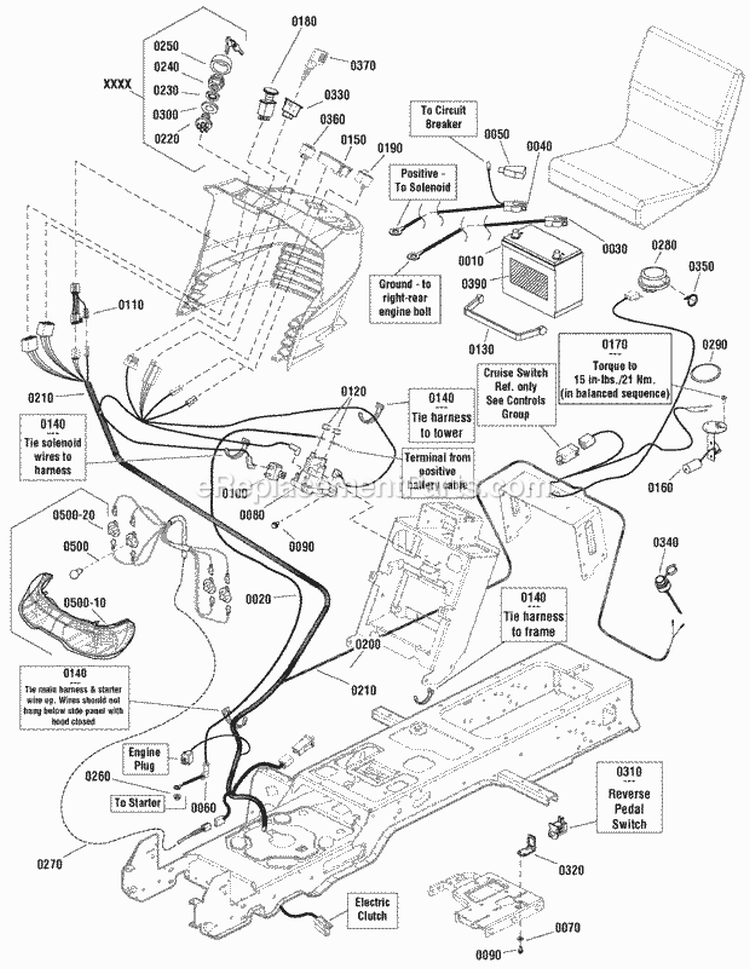 Electrical Group (2989256 2990099) Diagram and Parts List for 2691017  Simplicity Lawn Tractor