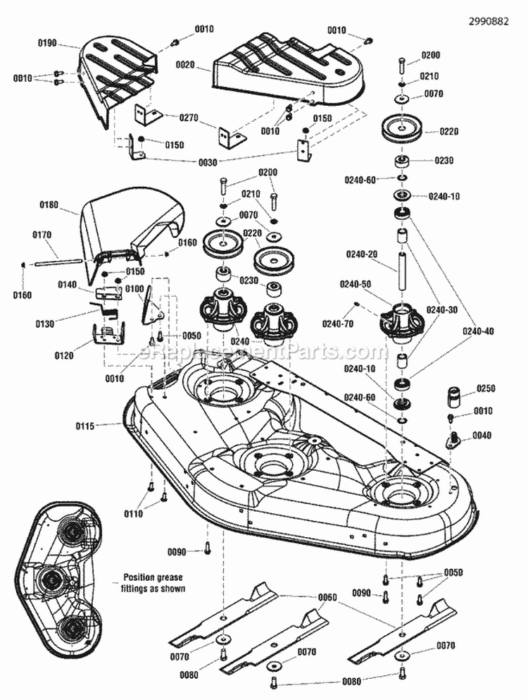 46 Housing  Arbor Group (2990882) Diagram and Parts List for 2691039-00  Simplicity Lawn Tractor
