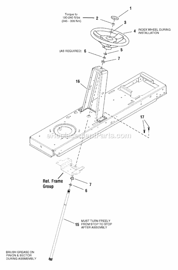 Steering Group (987110) Diagram and Parts List for 2690967-01  Simplicity Lawn Tractor