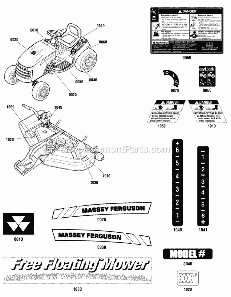 Decals Group (2990376 2990377 2990378) Diagram and Parts List for 2690967-01  Simplicity Lawn Tractor
