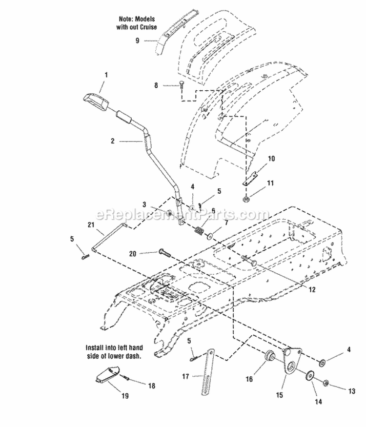 Lift Group - Manual With Cruise Control (986780 986781) Diagram and Parts List for 2690971  Simplicity Lawn Tractor