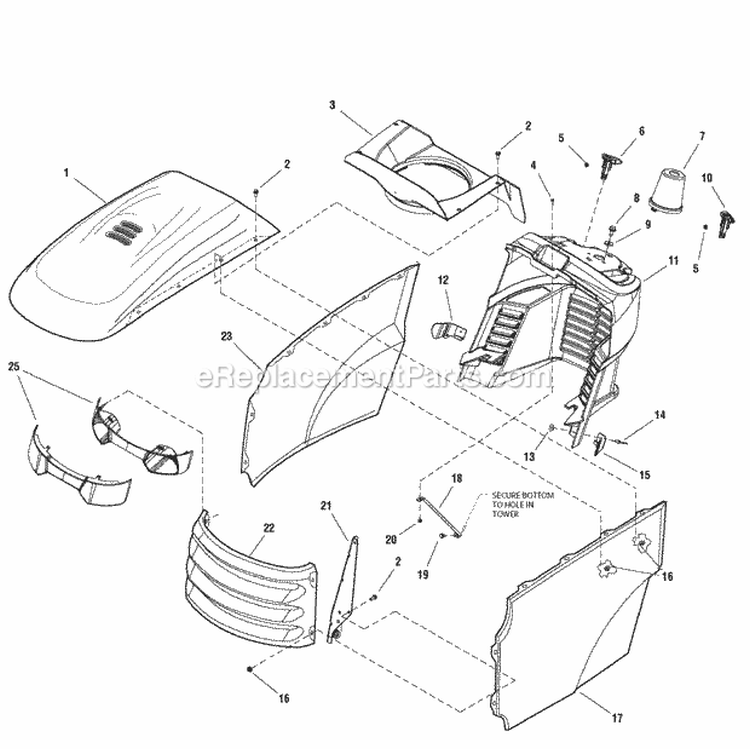 Hood Grille  Dash Group (986844) Diagram and Parts List for 2690822  Simplicity Lawn Tractor