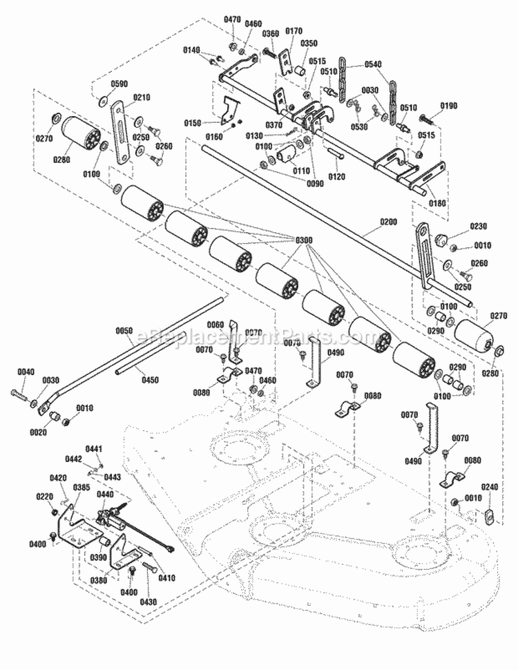 50 Mower Deck - Height Adjust  Roller Group (2990962) Diagram and Parts List for 2691124-00  Simplicity Lawn Tractor