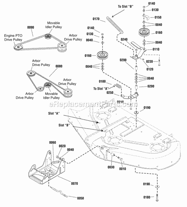 50 Mower Deck - Clutch  Support Group (2984271) Diagram and Parts List for 2690767  Simplicity Lawn Tractor