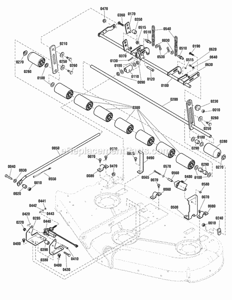 50 Mower Deck - Height Adjust  Roller Group (2990964) Diagram and Parts List for 2691126-00  Simplicity Lawn Tractor