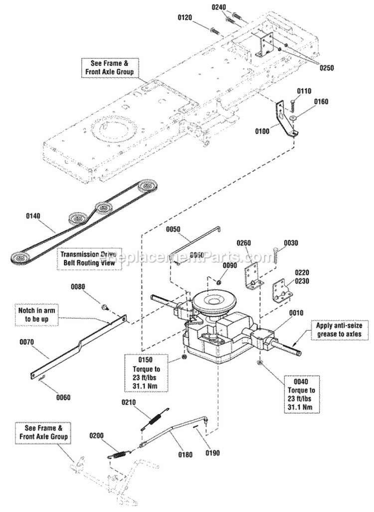 Transmission Group -Tuff Torque (987060 987061 2990917) Diagram and Parts List for 2691131-00  Simplicity Lawn Tractor