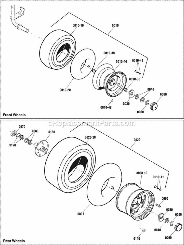 Wheels  Tires Group (2990868 2990869) Diagram and Parts List for 2691141-00  Simplicity Lawn Tractor