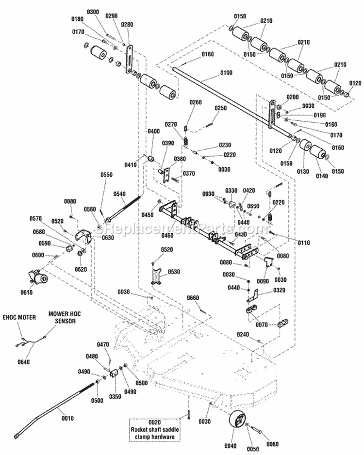 52 Mower Deck - Height Adjust  Roller Group (2990958) Diagram and Parts List for 2691141-00  Simplicity Lawn Tractor
