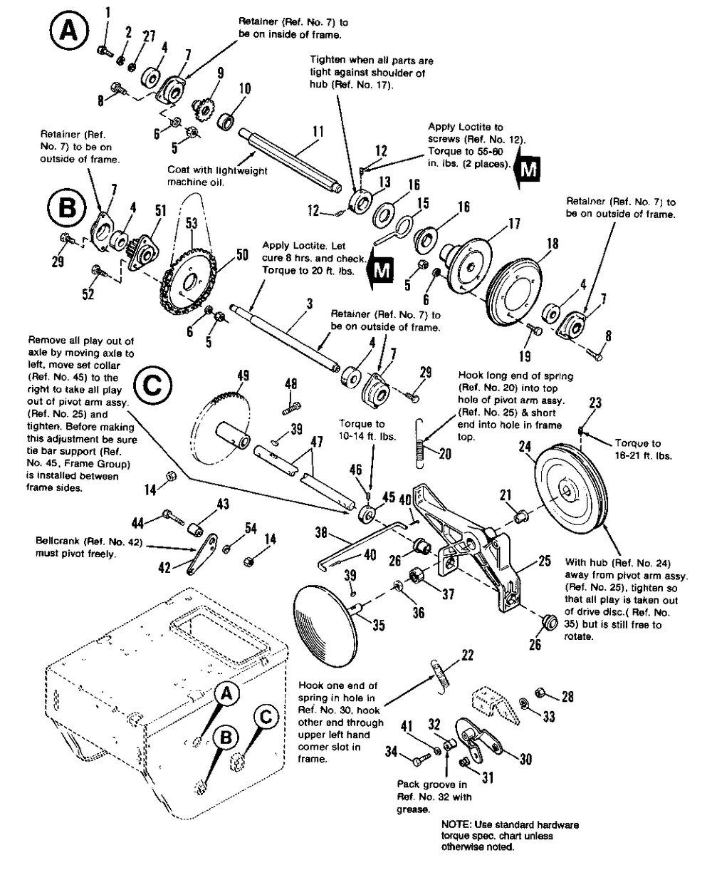 Traction Drive Group Diagram and Parts List for 1080S 1691776 Simplicity Snow Blower