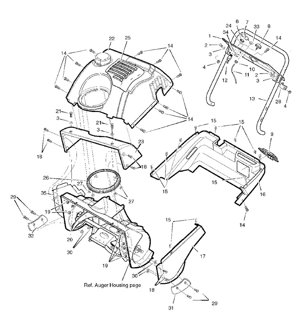 Body Covering Group Diagram and Parts List for 5022E (1695090)(2006) Simplicity Snow Blower
