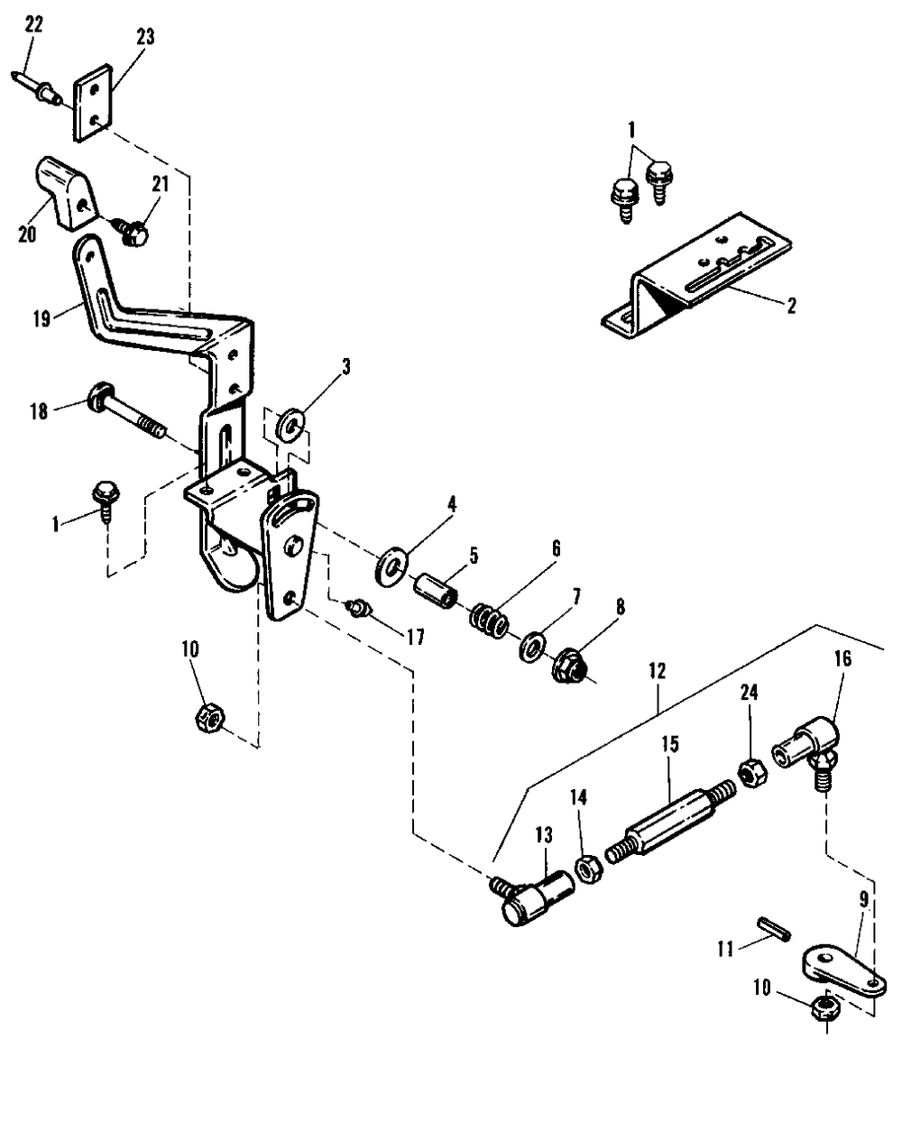 Linkage And Control Group Diagram and Parts List for 4212H 1691931 Simplicity Lawn Tractor