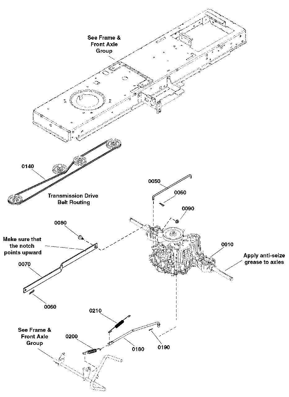 Transmission Group - Tuff Torq K46bl Diagram and Parts List for 2691668-02  Simplicity Lawn Tractor