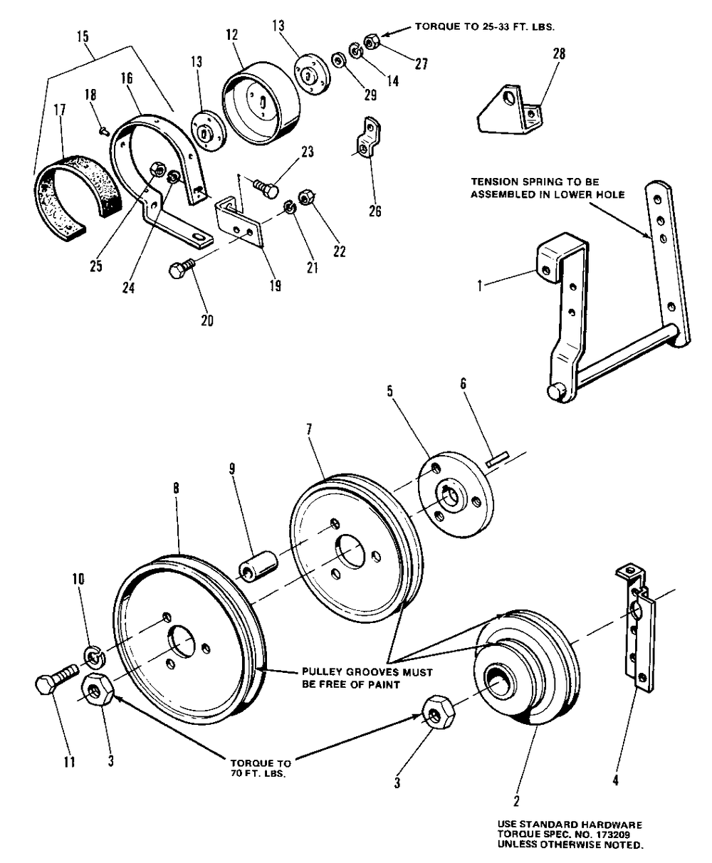 Transmission Brake, Drive And Control Group (7010 And 7016) Diagram and Parts List for 7010 1690234 Simplicity Lawn Tractor