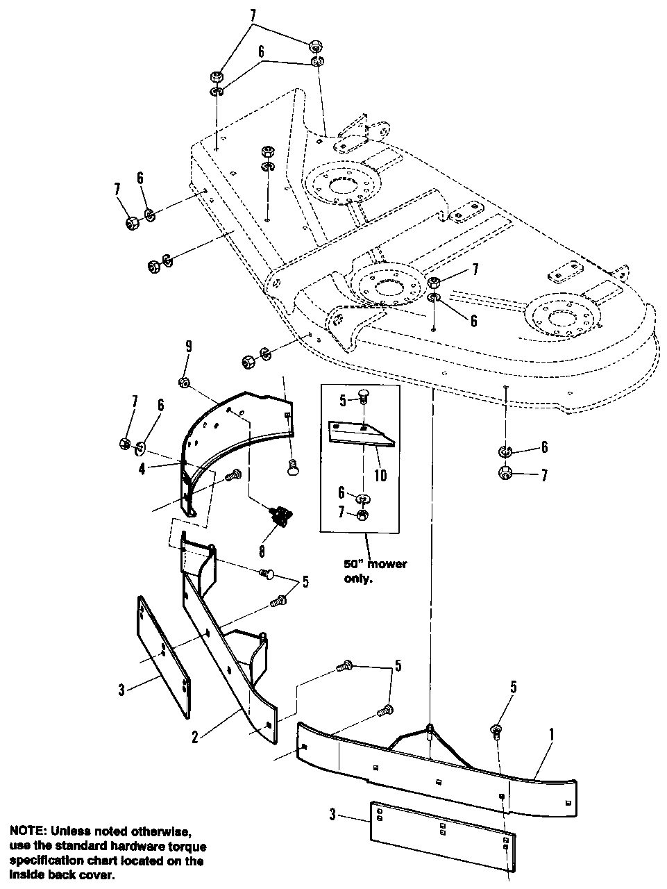 44-Inch Mulching Kit Diagram and Parts List for 1692090  Simplicity Lawn Tractor Accessories