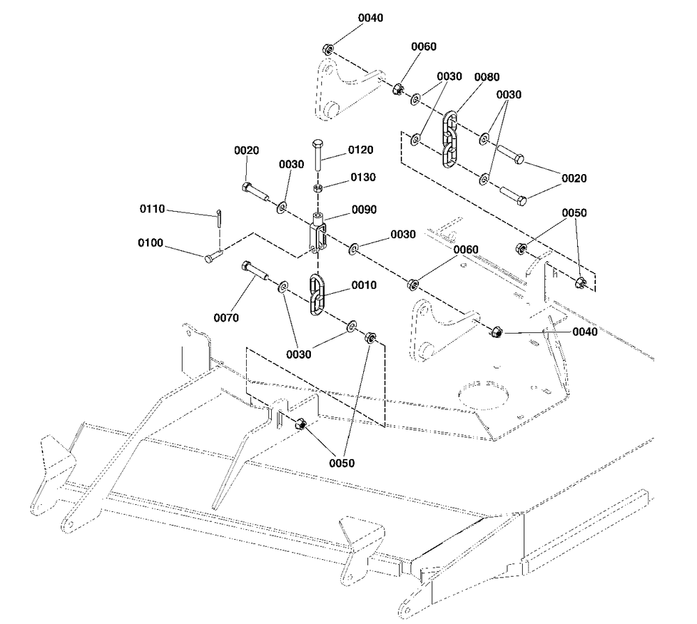 61-Inch Mower Deck Group - Hanger Chains Diagram and Parts List for 5901744  Simplicity Lawn Tractor