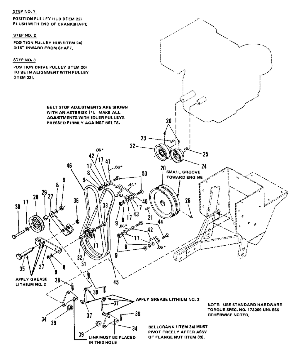 Drive Group Diagram and Parts List for 1008 1690239 Simplicity Tiller