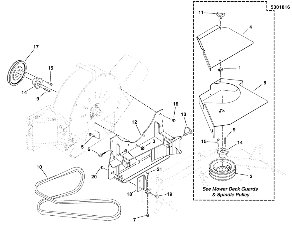 Blower Mount Group - Is3100z Series, Fast-Vac Diagram and Parts List for 5600754  Simplicity Lawn Tractor Accessories
