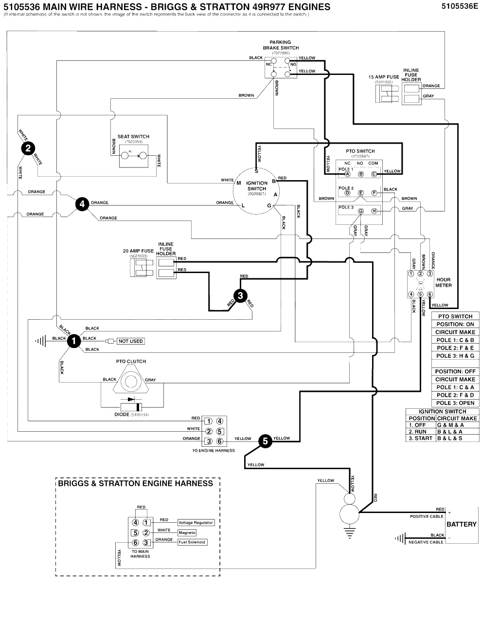 Electrical Schematic - Cranking Circuit - B&s 49r977 Vanguard Diagram and Parts List for 5901998  Simplicity Lawn Tractor
