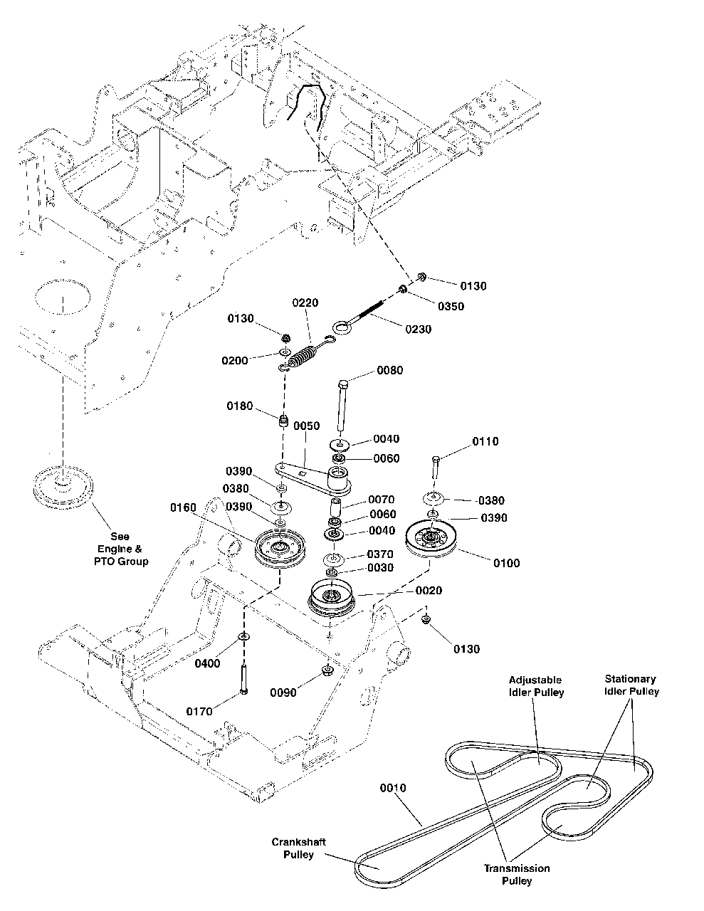 Transaxle Drive Group Diagram and Parts List for 5901743  Simplicity Lawn Tractor