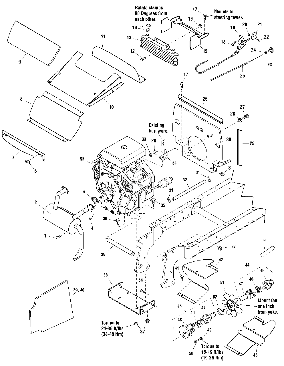 Engine Group - 27hp Kohler Diagram and Parts List for 2690956-00  Simplicity Lawn Tractor