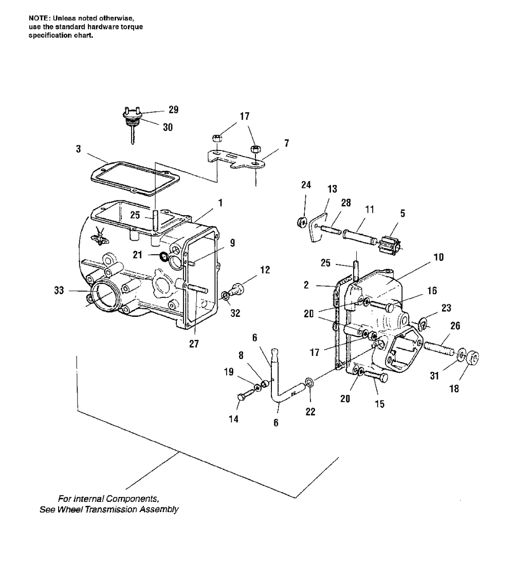 Transmission Housing Diagram and Parts List for 821RT 1693207 Simplicity Tiller