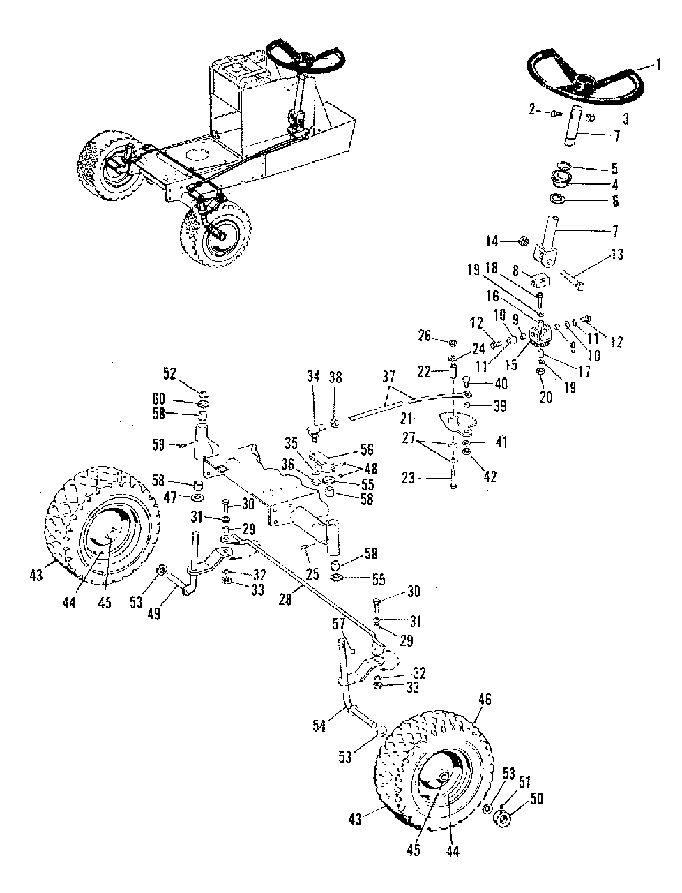 Front Wheels And Steering Group (2932i03) Diagram and Parts List for 3008 1690090 Simplicity Lawn Tractor