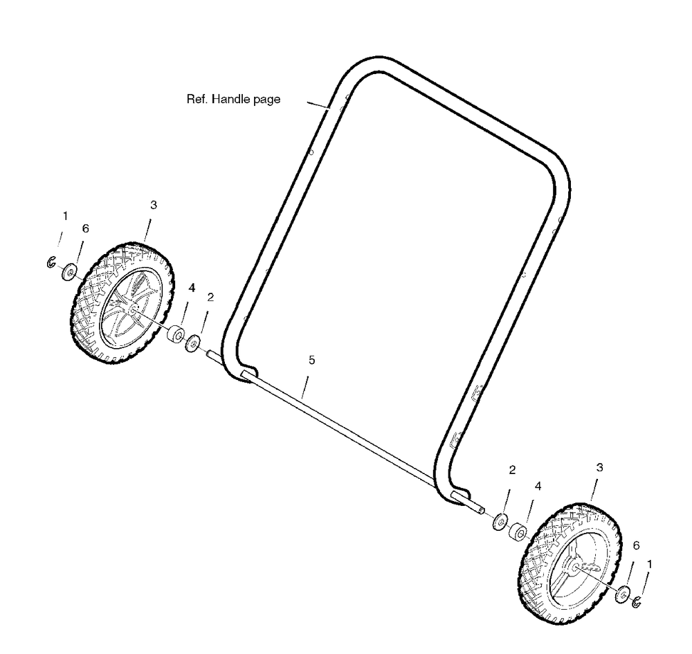 Wheel Assembly Group Diagram and Parts List for 5022E (1695090)(2006) Simplicity Snow Blower