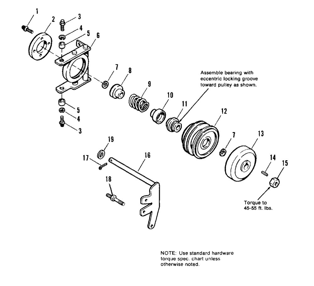 P.T.O. Cone Clutch Group Diagram and Parts List for 7116 1690660 Simplicity Lawn Tractor