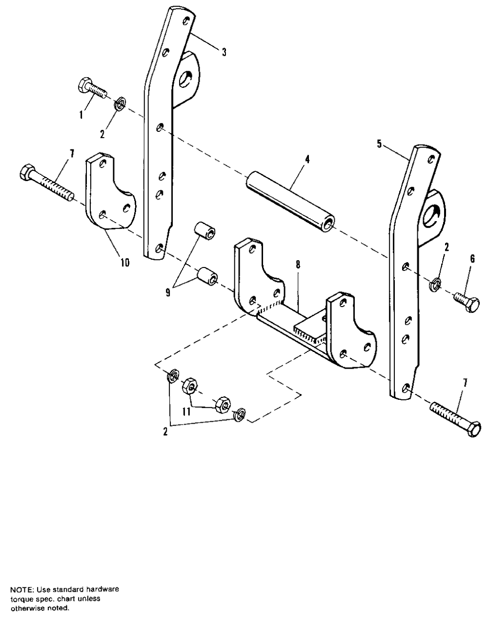 Draw Bar Group Diagram and Parts List for 7790H 1690890 Simplicity Lawn Tractor