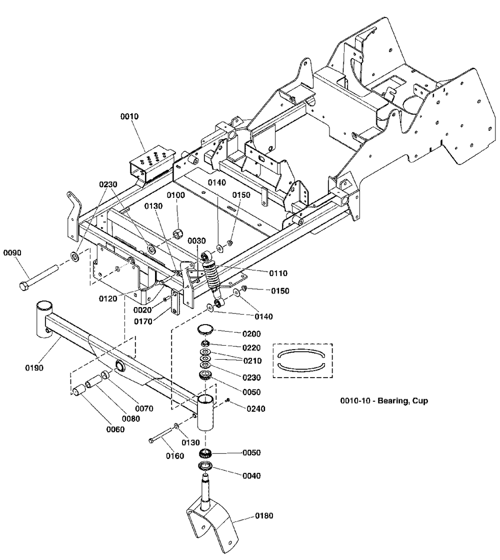 Main Frame And Front Suspension Group Diagram and Parts List for 5901743  Simplicity Lawn Tractor