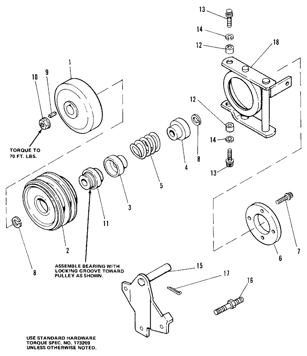P.T.O. Cone Clutch Group (7010 And 7016) Diagram and Parts List for 7010 1690234 Simplicity Lawn Tractor