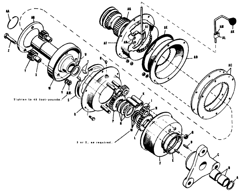 Differential Assembly-Model 575 Diagram and Parts List for 575 990154 Simplicity Lawn Tractor