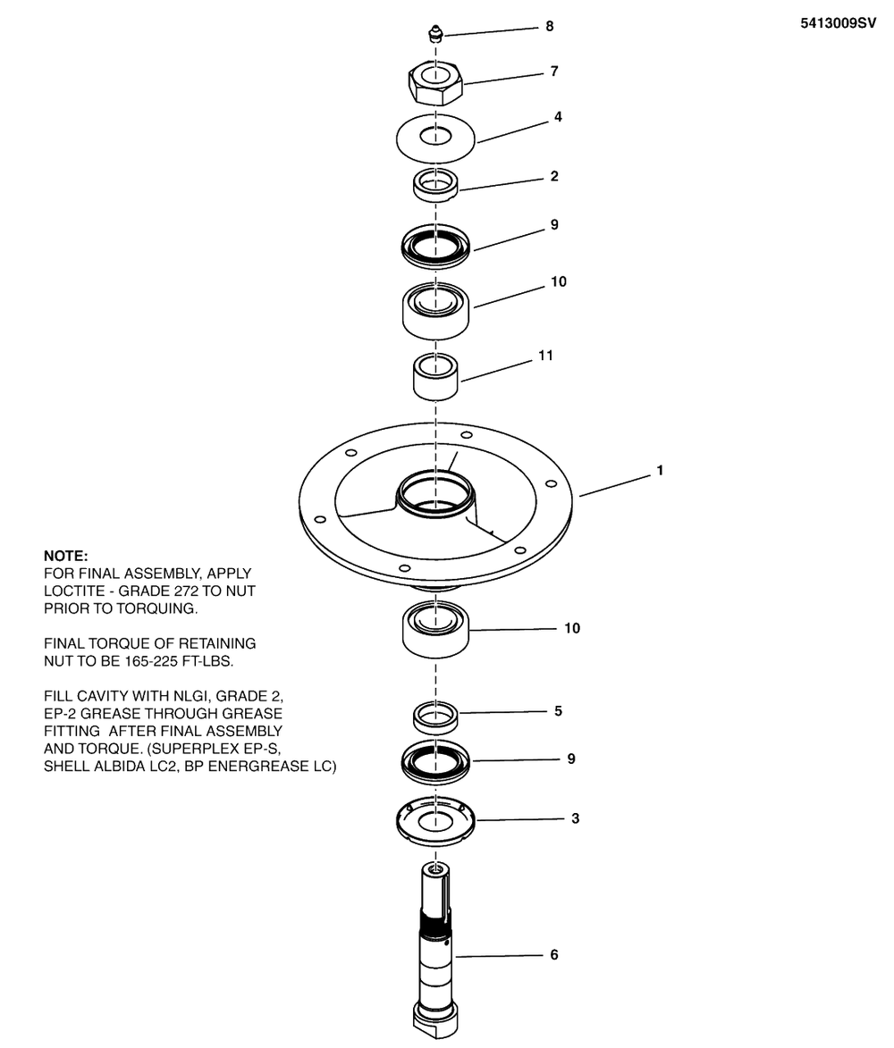 Spindle Service Parts - 84003242 Diagram and Parts List for 5901799  Simplicity Lawn Tractor
