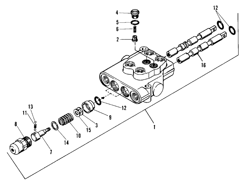 Dual Hydraulic Valve Diagram and Parts List for 9020 1690283 Simplicity Lawn Tractor