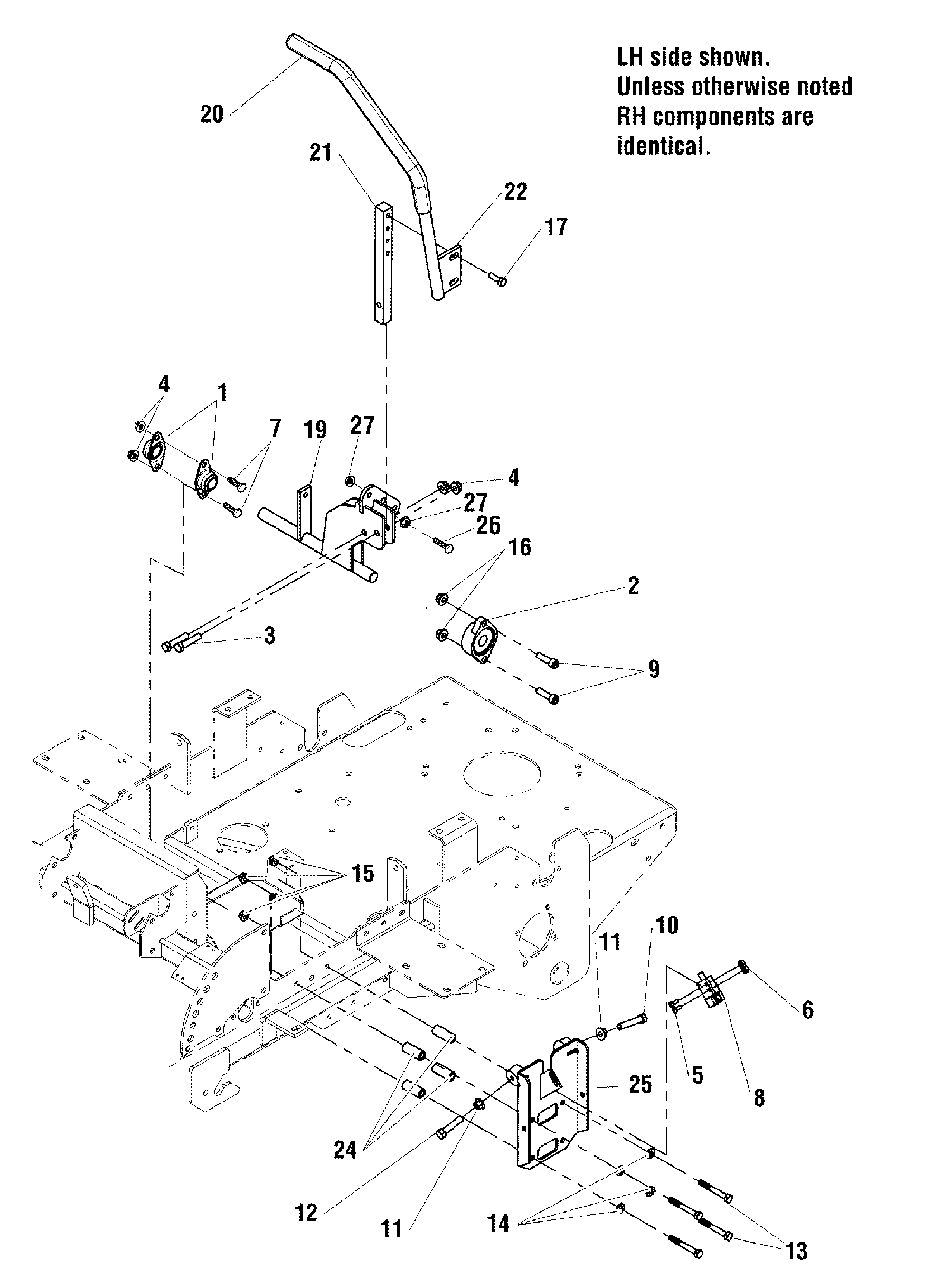 Control Group Upper Diagram and Parts List for 2650 5900705 Simplicity Lawn Tractor
