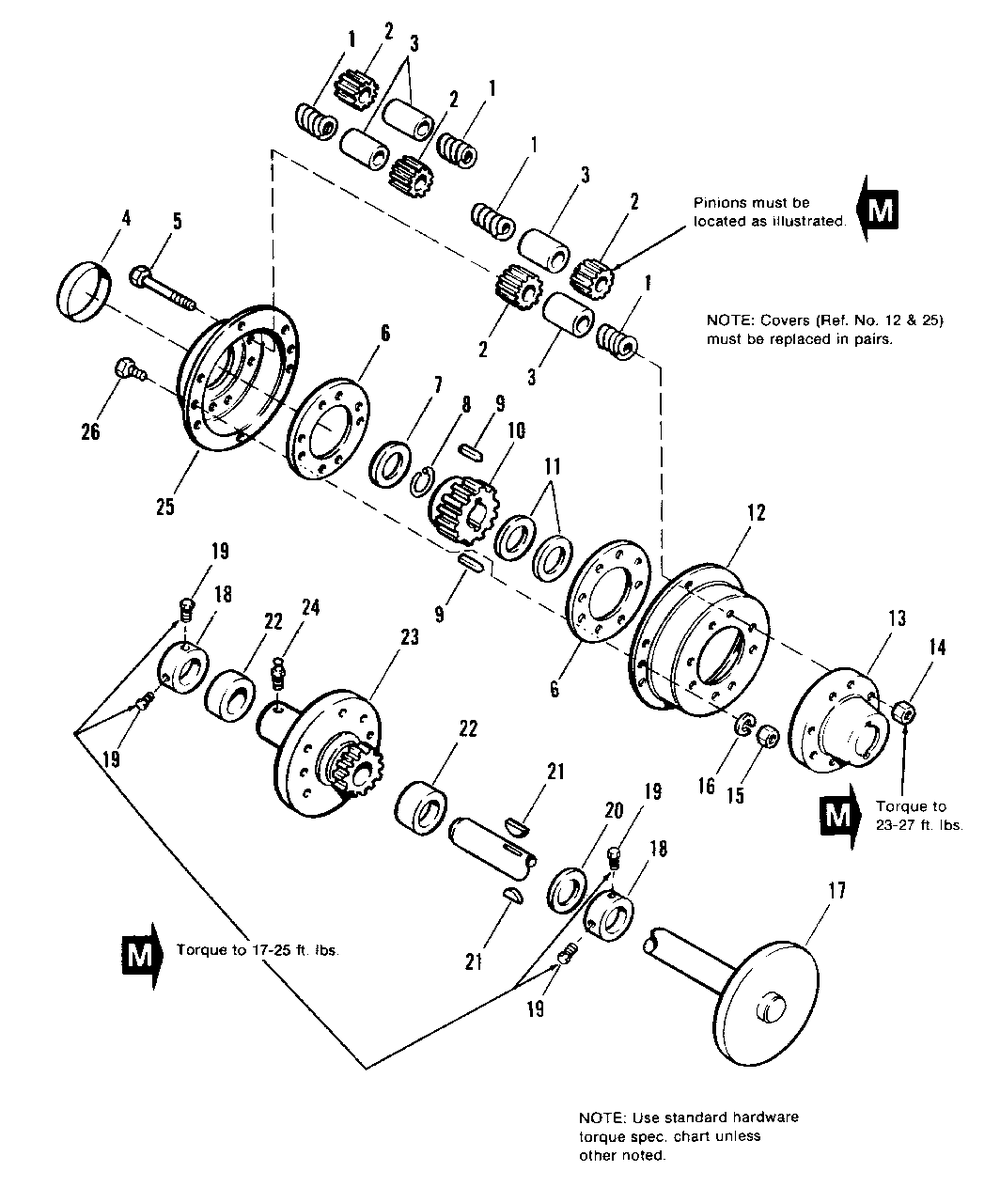 Rear Axle And Differential Group Diagram and Parts List for 7112 1691014 Simplicity Lawn Tractor